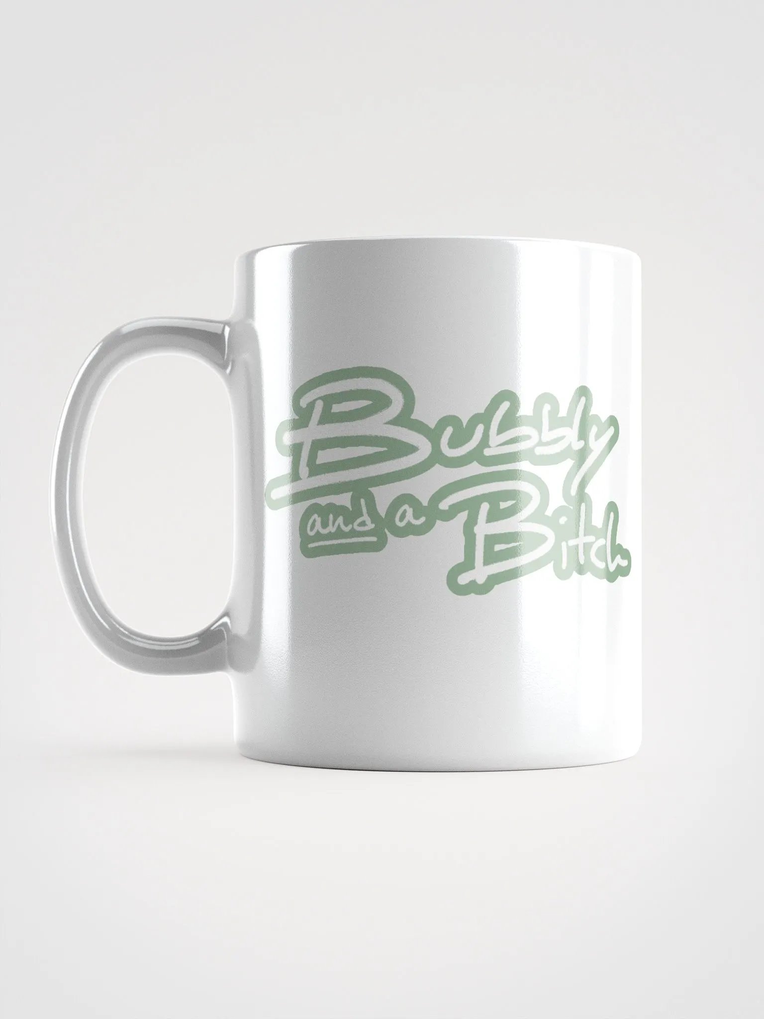 Bubbly and a B*tch (lined design, #96B697) glossy white mug product image (12)