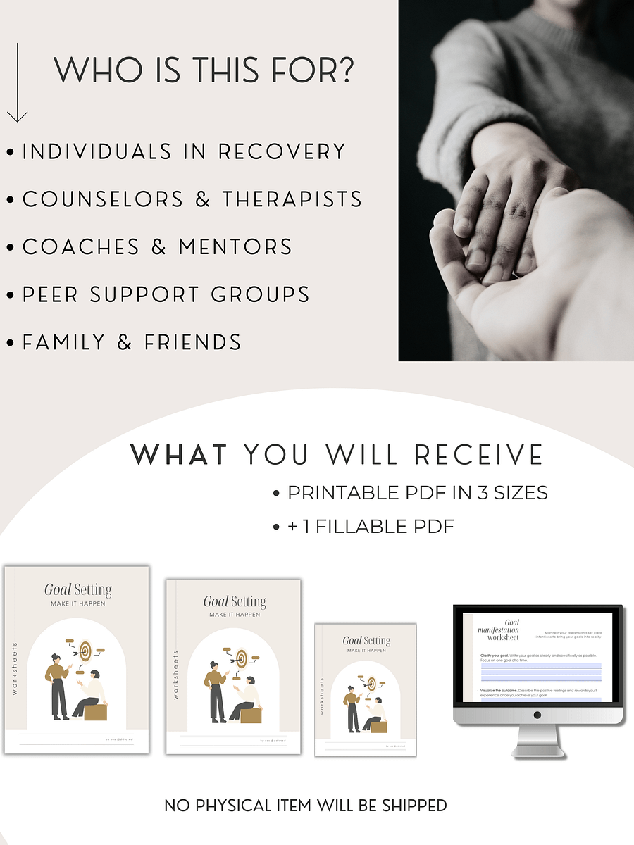 Goal-Setting Therapy Worksheets - Digital Download product image (4)