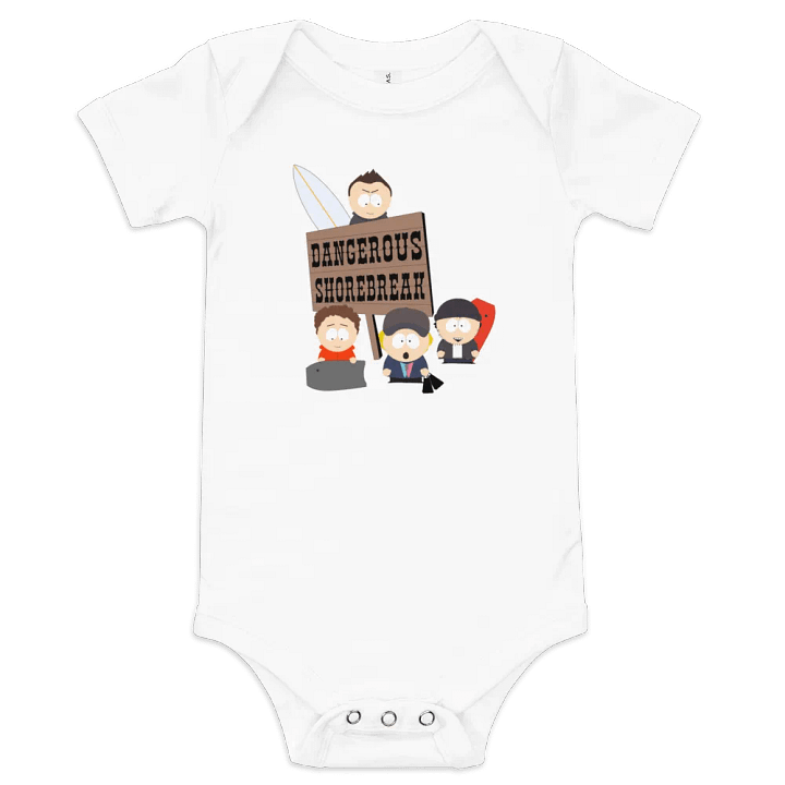 We Bodyboard // Dangerous Shorebreak Baby Bodysuit product image (1)