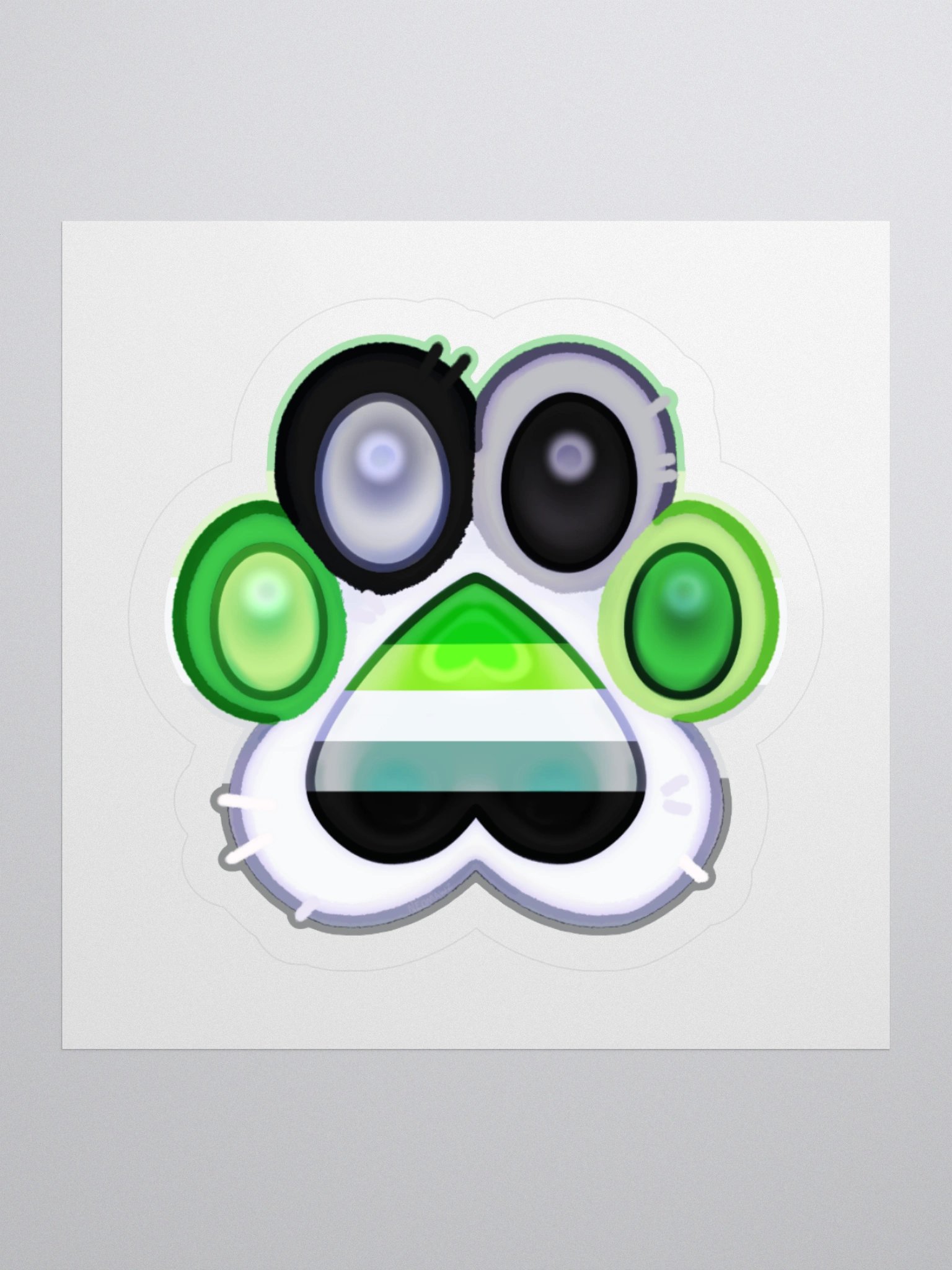 Aromantic Pride Paw Print Kiss Cut Stickers product image (4)