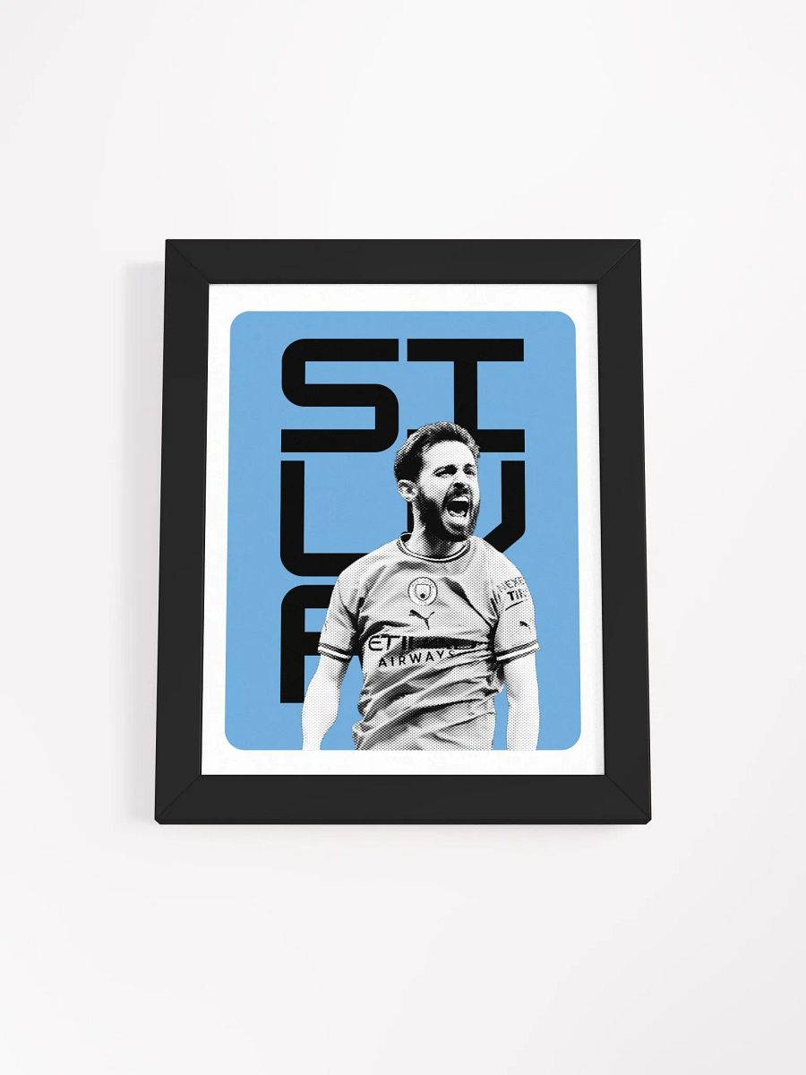 Bernardo Silva BW Manchester City Name Art Framed Print product image (4)
