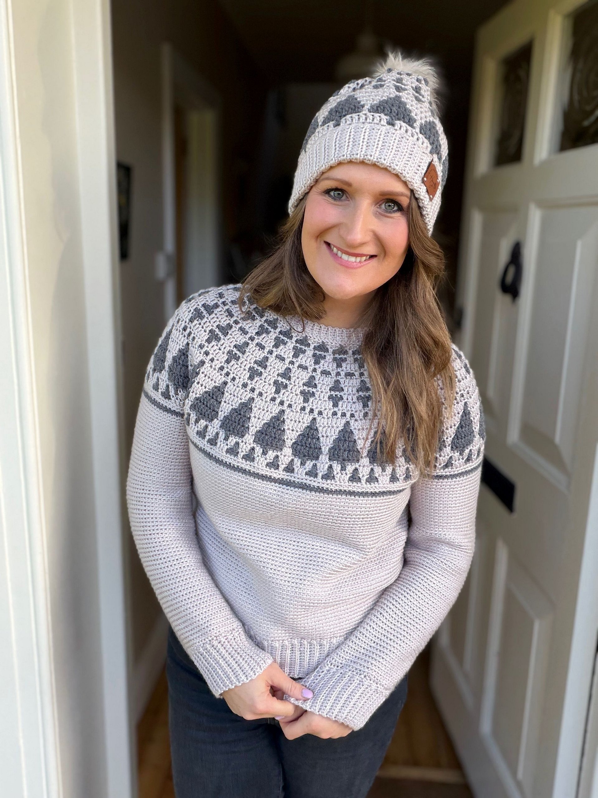 CROCHET PATTERN + VIDEO Twinkling Trees Hat | Overlay Mosaic Christmas Crochet Beanie | 6 Sizes Baby to Adult product image (10)