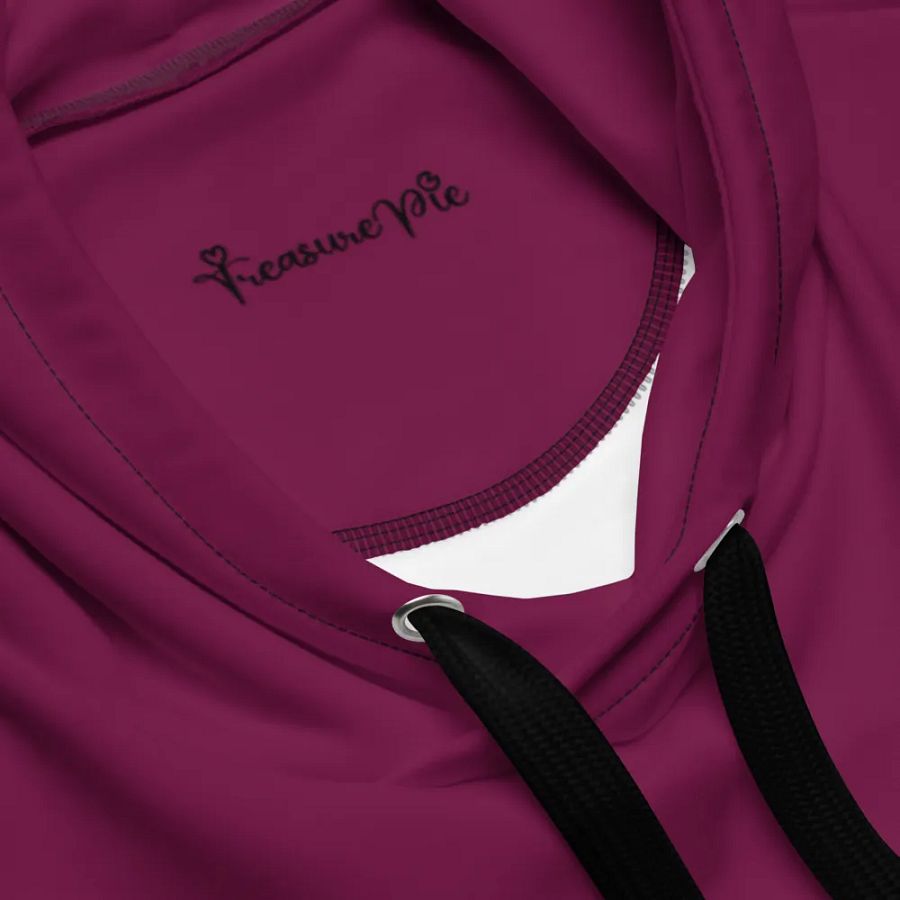 Plain Dark Burgundy Red True Summer Unisex Recycled Polyester Heavyweight Premium Hoodie by Treasure Pie product image (7)