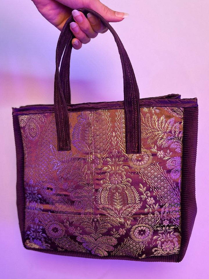 Medium Franken Purse (Floral Coper Gold and Purple) product image (2)