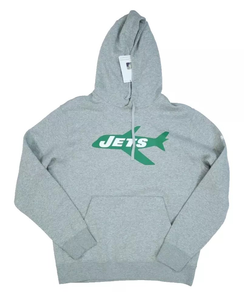 New York Jets Nike Rewind Club Fleece Pullover Hoodie Heathered Grey Mens M product image (1)