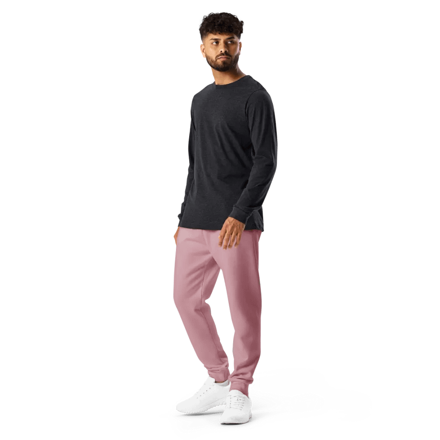 Plain Dusty Pink Soft Summer Recycled Polyester Premium Men's Joggers by Treasure Pie product image (12)