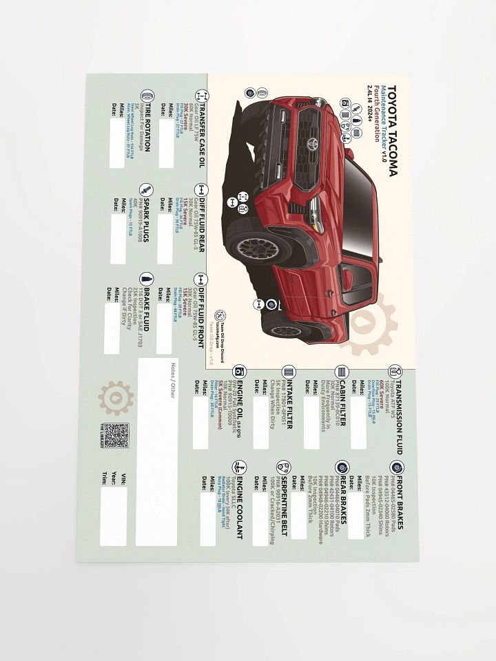 4th Gen Maintenance Tracker v1.0 - Red product image (2)