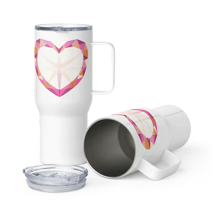 Crystal Pride Heart (Lesbian Pride) Insulated Cup with Handle product image (1)