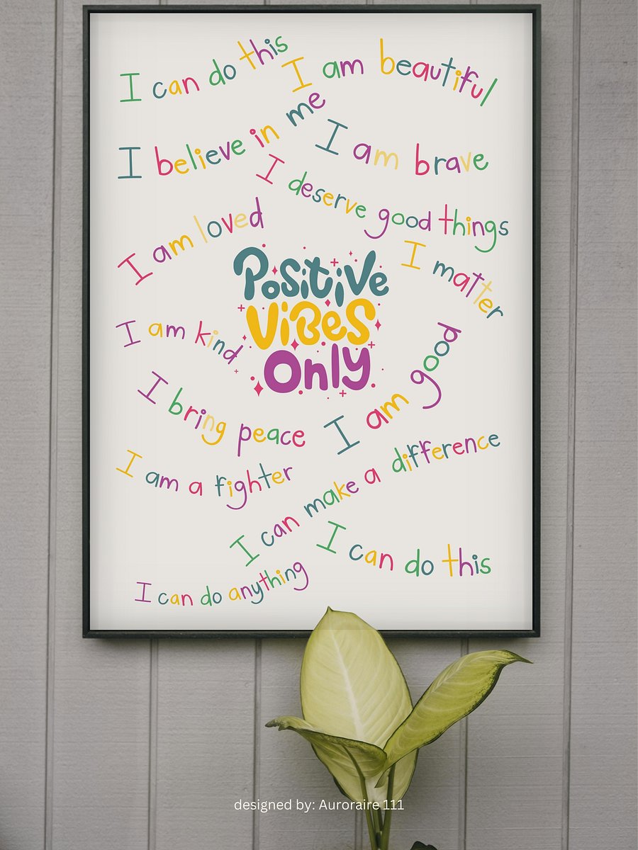 Positive Vibes Only - Printable Wall Art | Digital Poster Download | Multiple Sizes Included product image (8)
