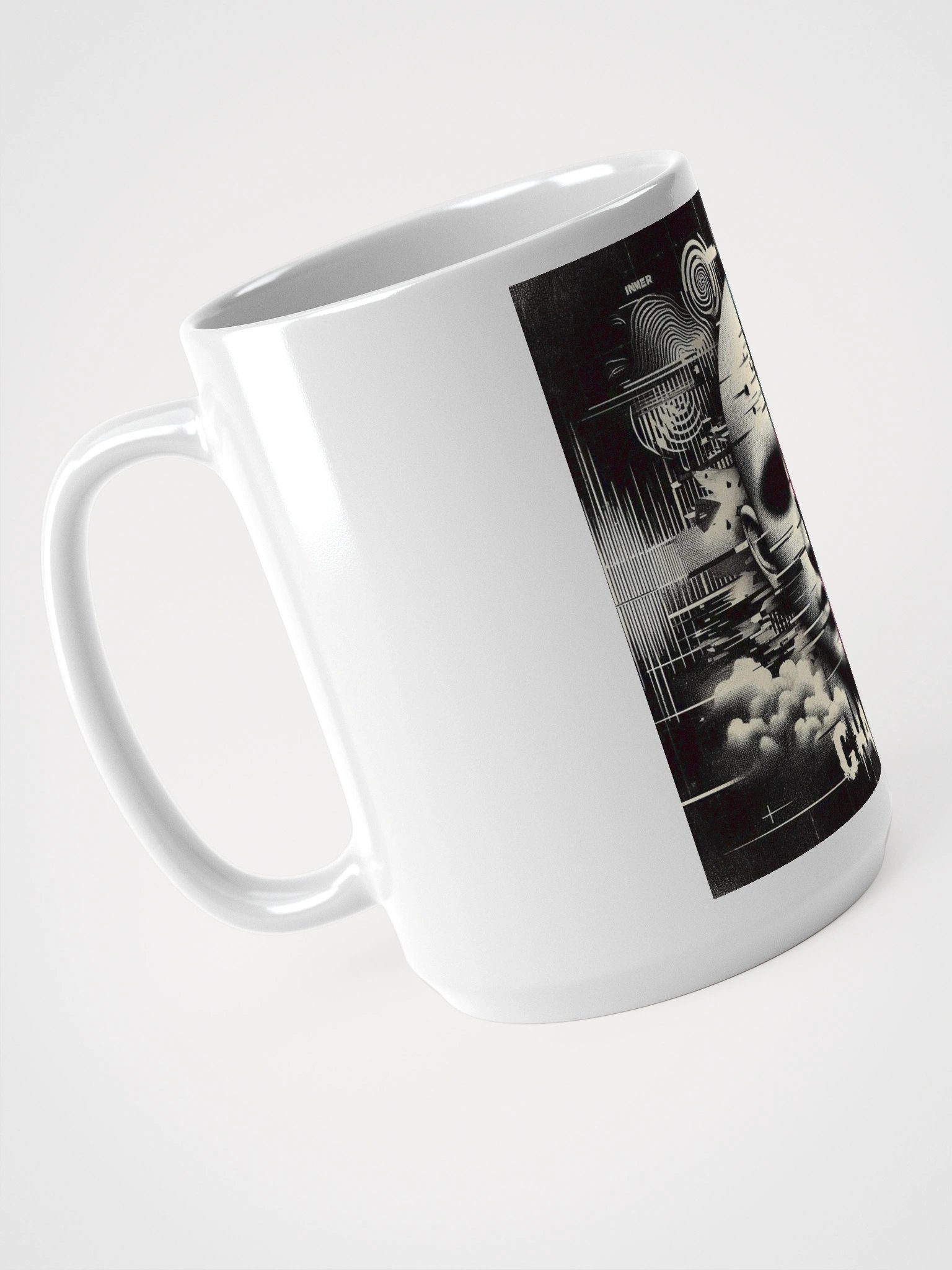 Feathered AD Logo White Glossy Mug product image (3)