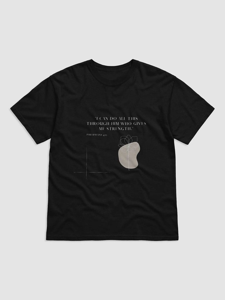 Philippians 4:13 white wording t-shirt product image (1)
