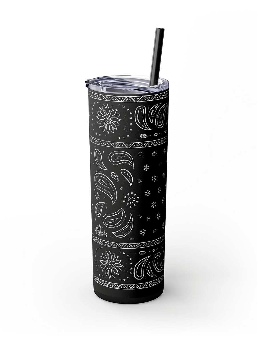 Chingona Tumbler Wrap PNG, Black Bandana Skinny Tumbler Sublimation Design, 20oz Digital Download product image (5)