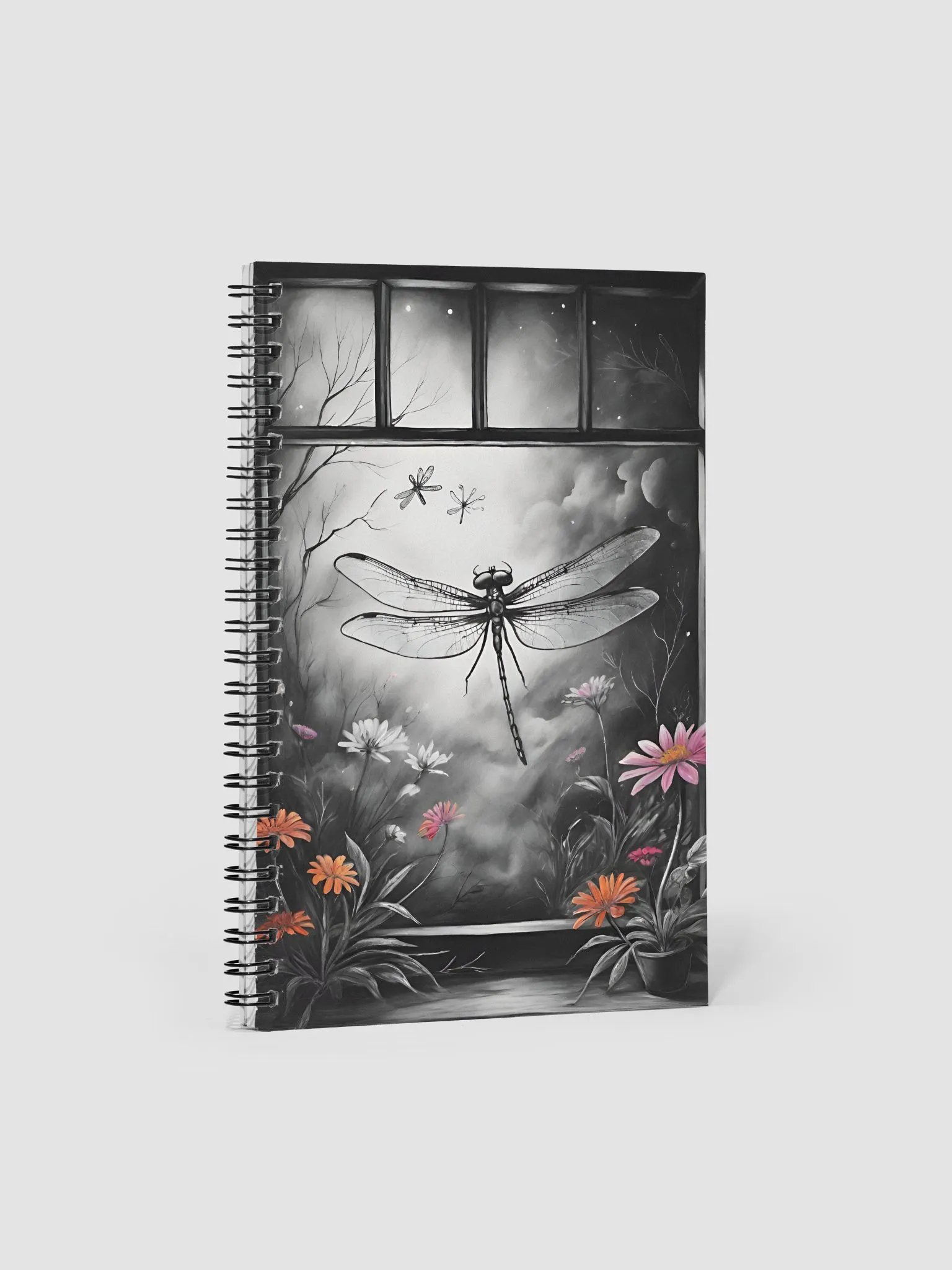 Misty Morning Dragonfly Spiral Notebook product image (1)