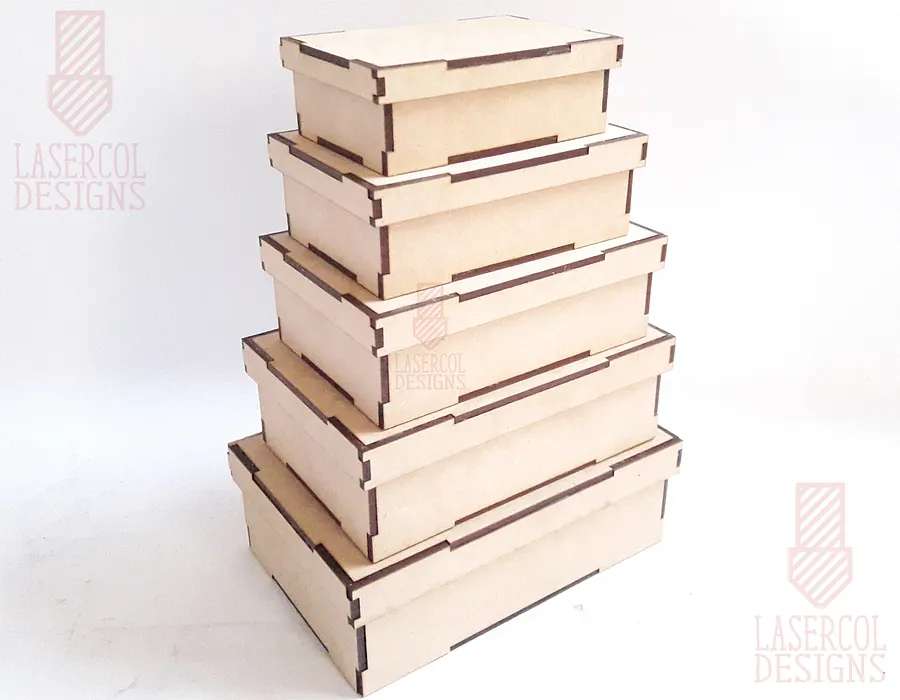 Boxes Set 4 (5 sizes) - Laser Cut Files product image (3)