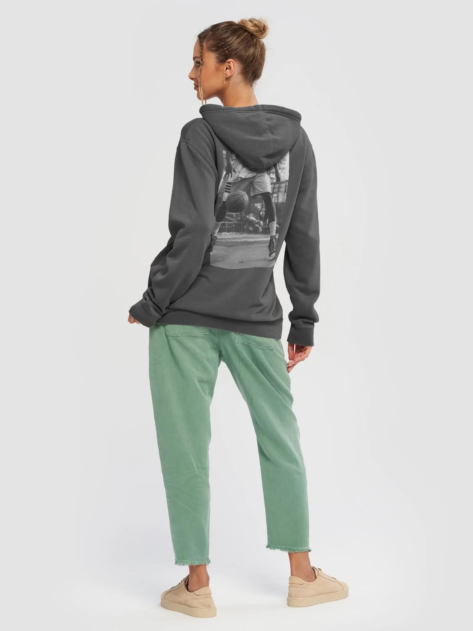 "Handles" Basketball Graphic Pigment Dyed Hoodie - 05945 product image (4)