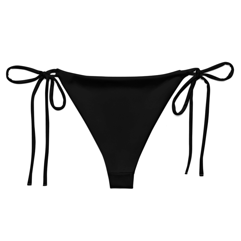 Low Rise Cheeky String Bikini Bottoms, Black product image (2)