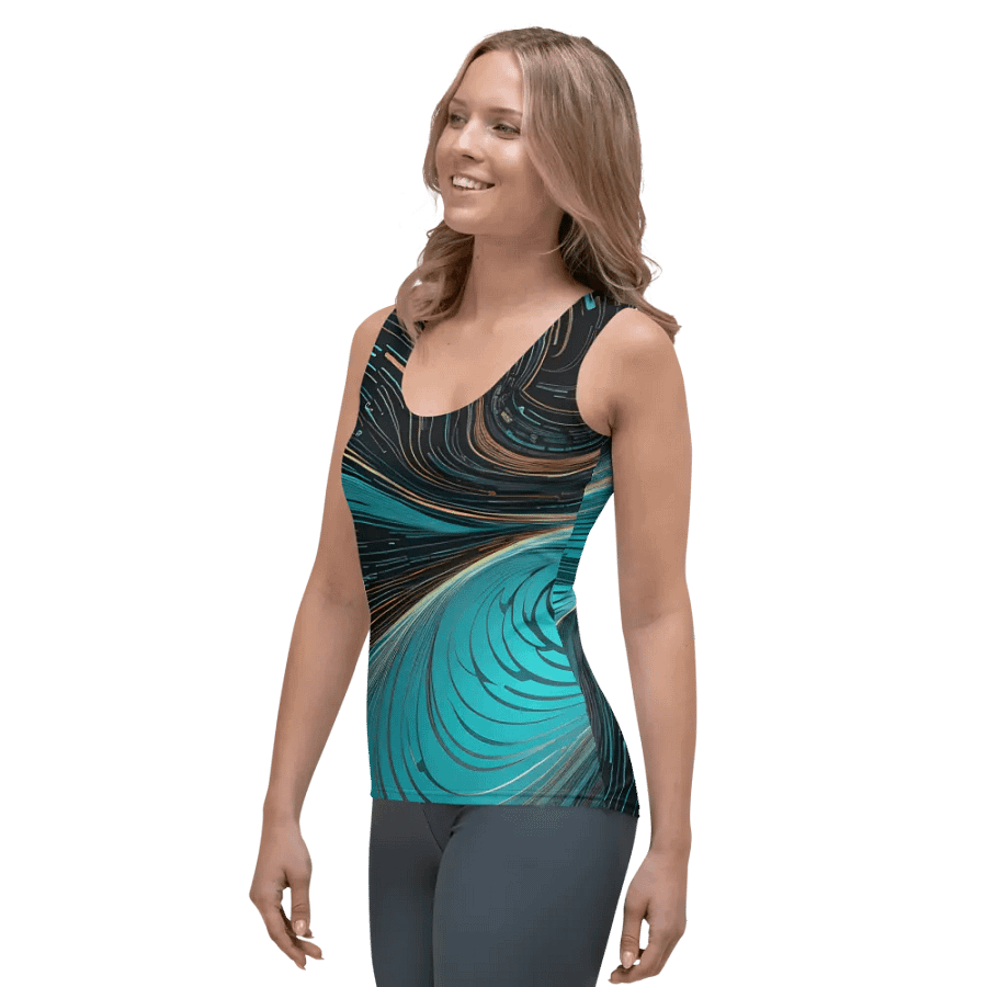 Abstract Psychedelic Neon Blue Dreams Women's Tank Top product image (5)