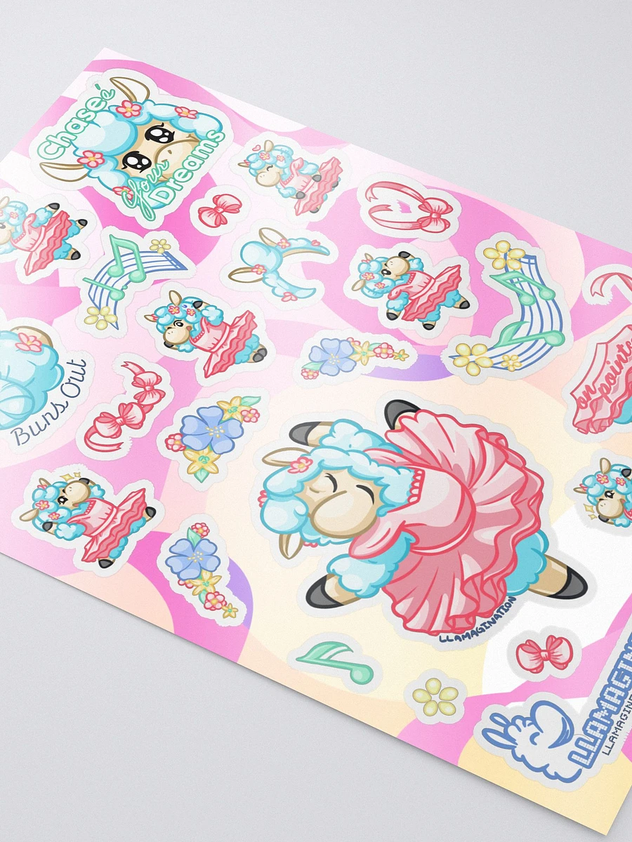 Llama Ballet Sticker Set w/ Background product image (3)