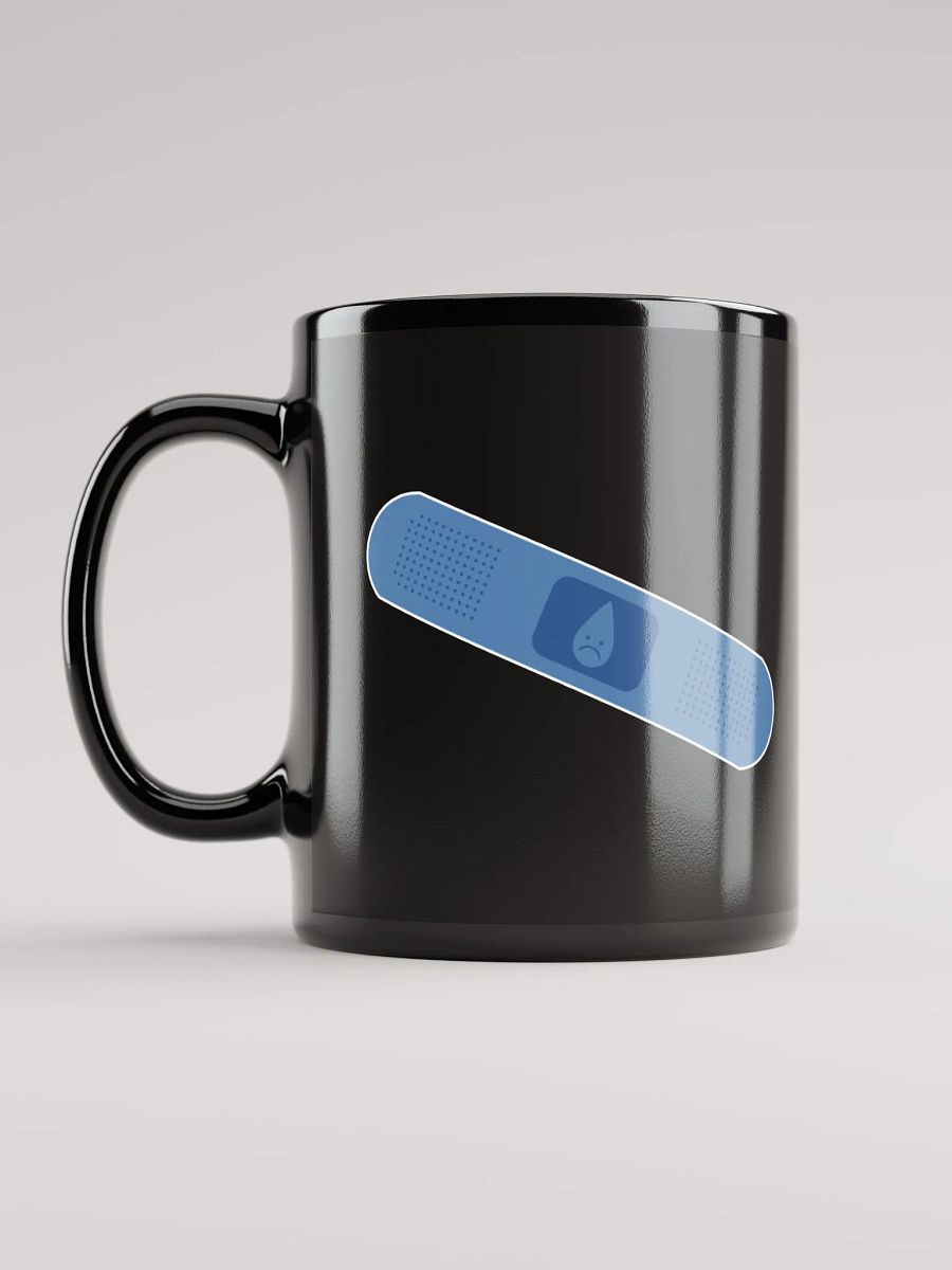 Severance Lumon Band-Aid Mug – Black Glossy Psychological Satire Coffee Cup product image (5)
