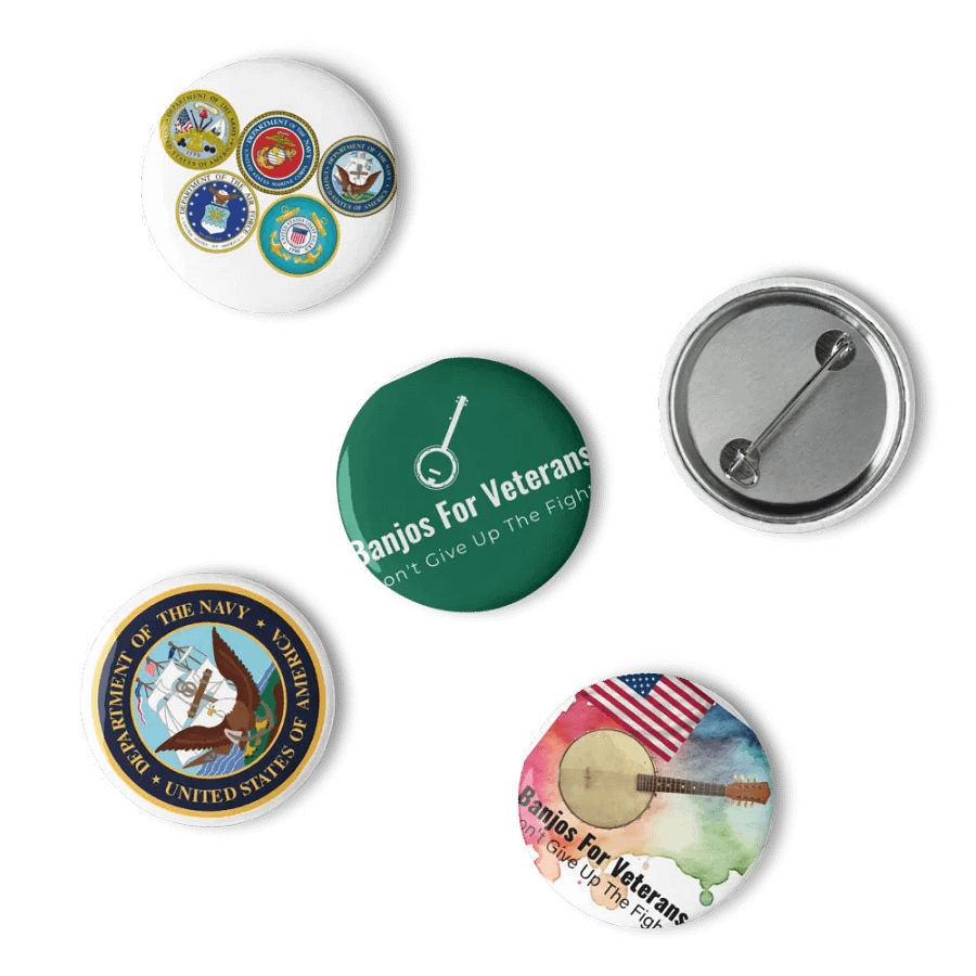 Banjos For Veterans (B4V) Set of Five Pin Buttons product image (6)