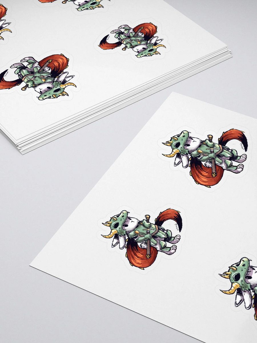Rabbit Dragon Knight Stickers - Fantasy Animal Art Decals product image (4)