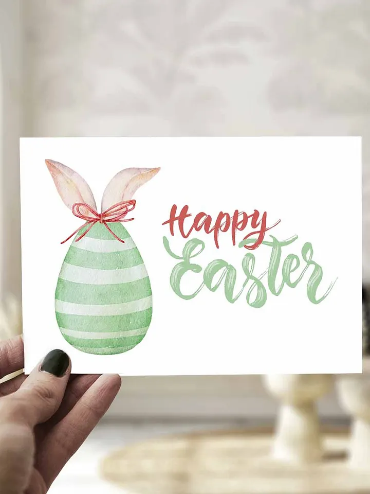 Bunny and Egg Happy Easter Card product image (1)