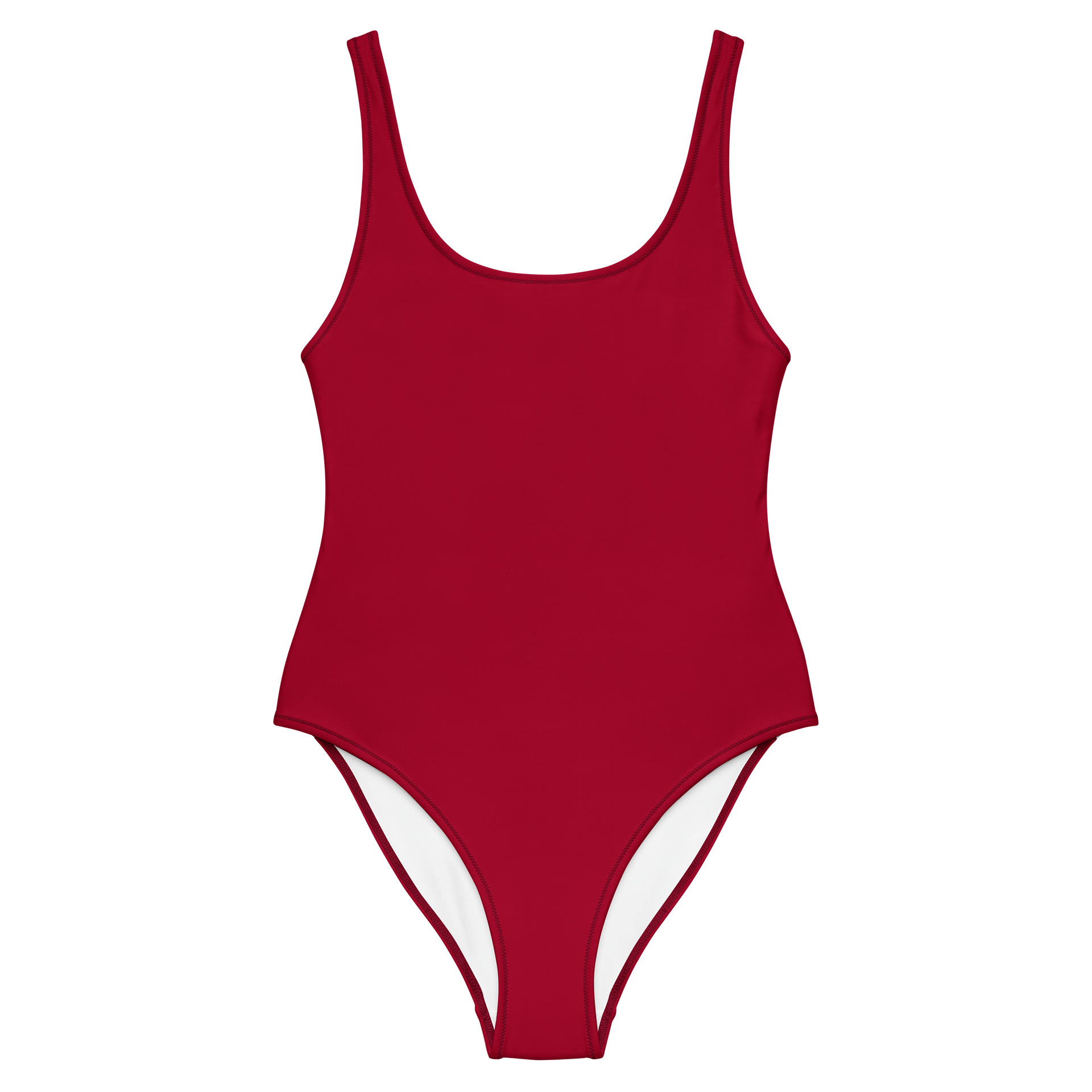 Cherry Red Solid Color Retro Inspired Women's One Piece Swimsuit product image (1)