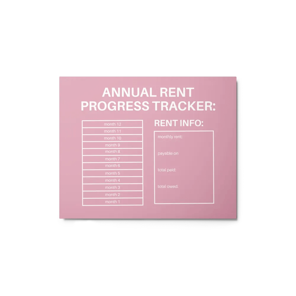 ANNUAL RENT TRACKER (white design 8) product image (1)
