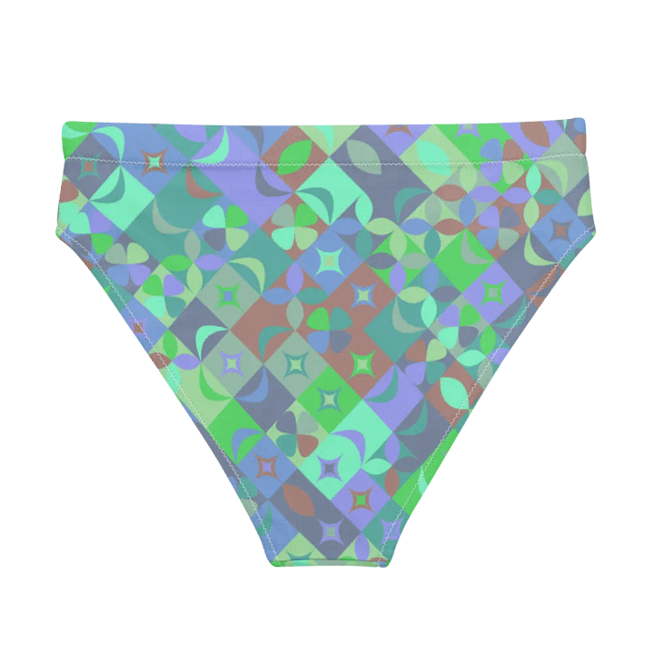 Colorful vector Pattern Design High Waisted Bikini Bottom - v9 product image (1)