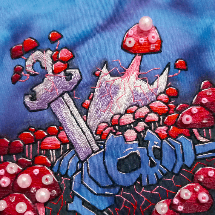 Mushroom Knight Embroidery Print product image (1)