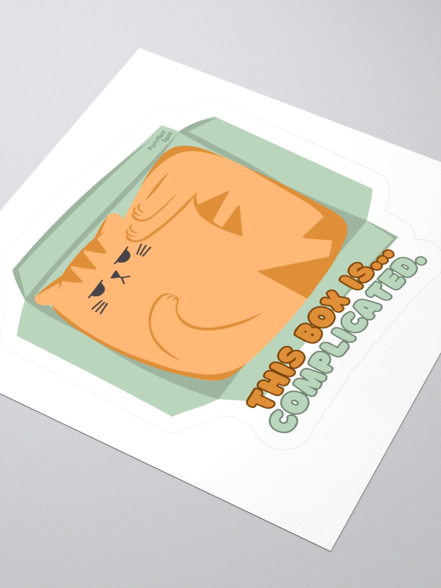“This Box Is… Complicated.” Orange Cat Sticker 🐾📦 product image (7)