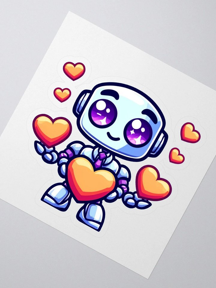 Robot Love Kiss Cut Stickers product image (2)