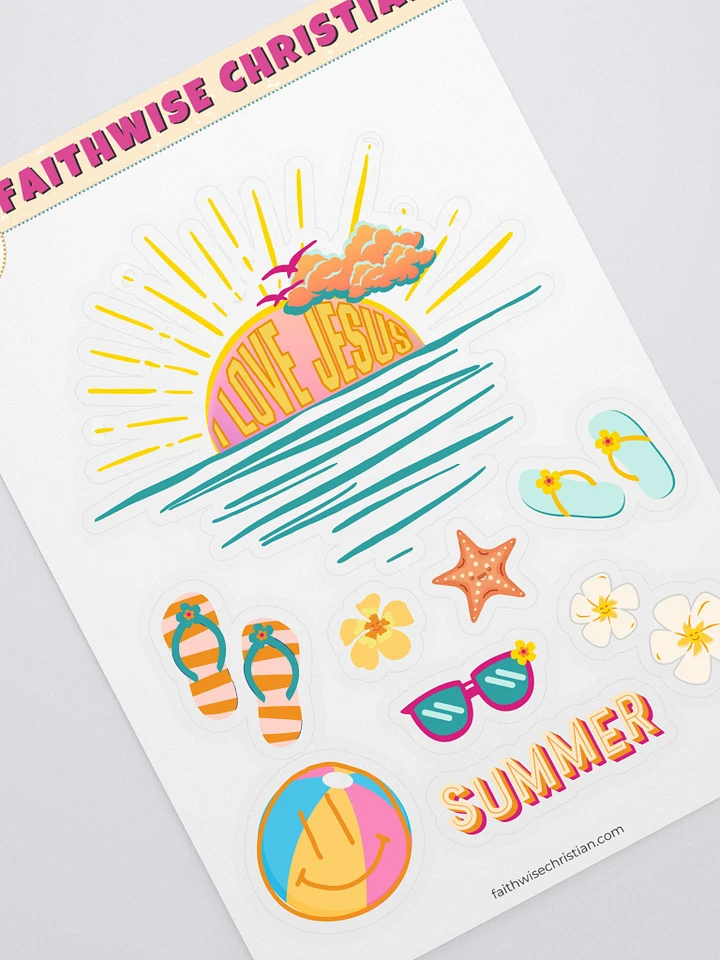 I Love Jesus Sunset Summer Sticker Sheet product image (1)