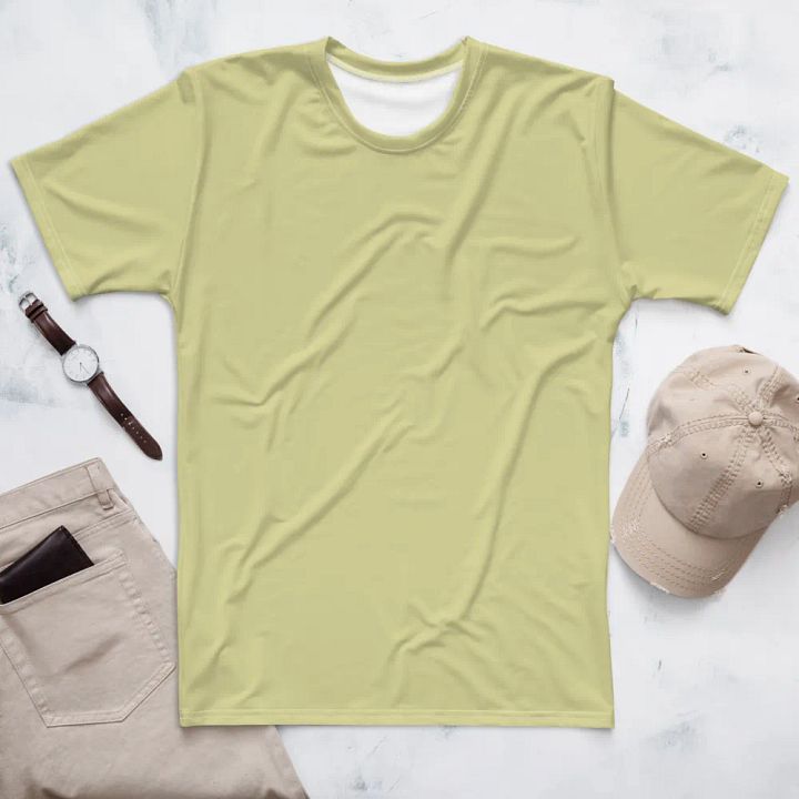 Plain Light Yellow True Summer Men's Crewneck Polyester Heavyweight Premium T-Shirt by Treasure Pie product image (1)