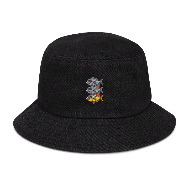 Vibrant Fish Trio Denim Bucket Hat product image (1)