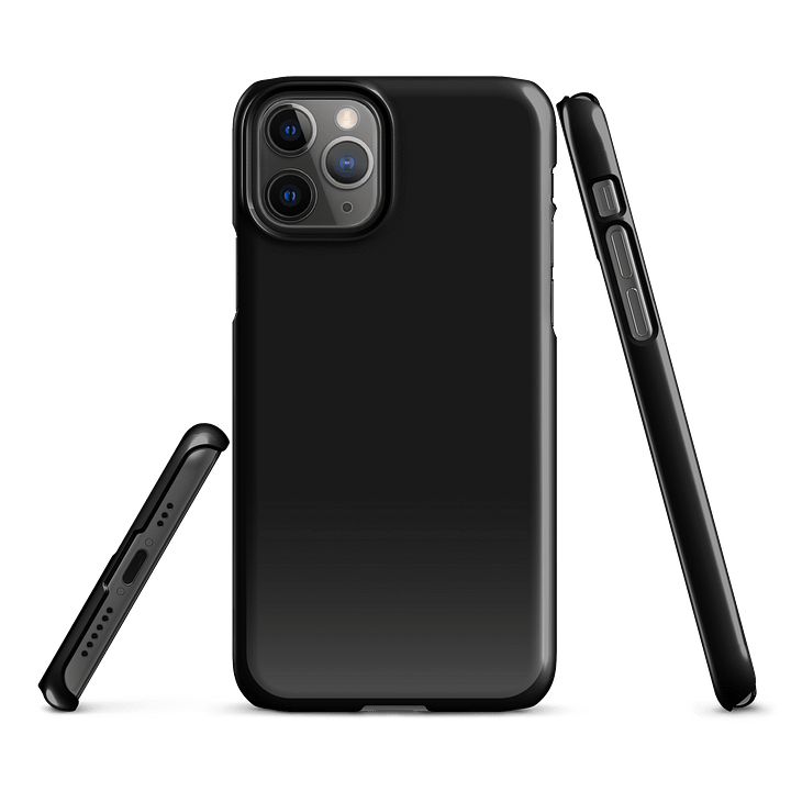 Black Solid Color iPhone® Glossy Snap Case product image (2)