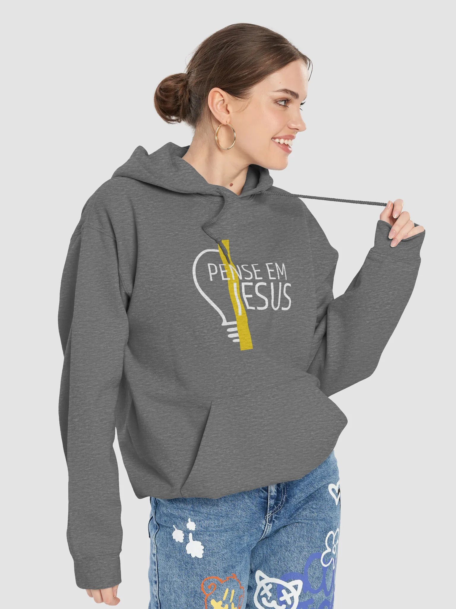 Pense Em Jesus - Brazilian/Portugeze Think About Jesus Hoodie product image (19)