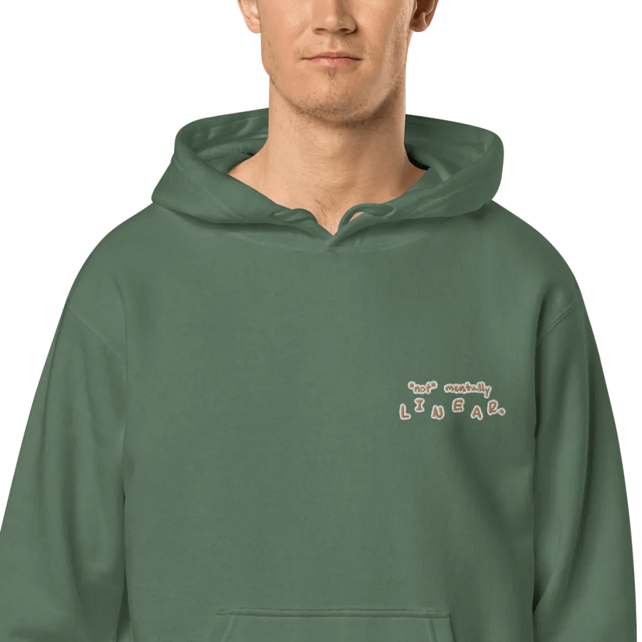 *not* mentally linear (L.C. brown bubble design) embroidered pigment hoodie product image (1)