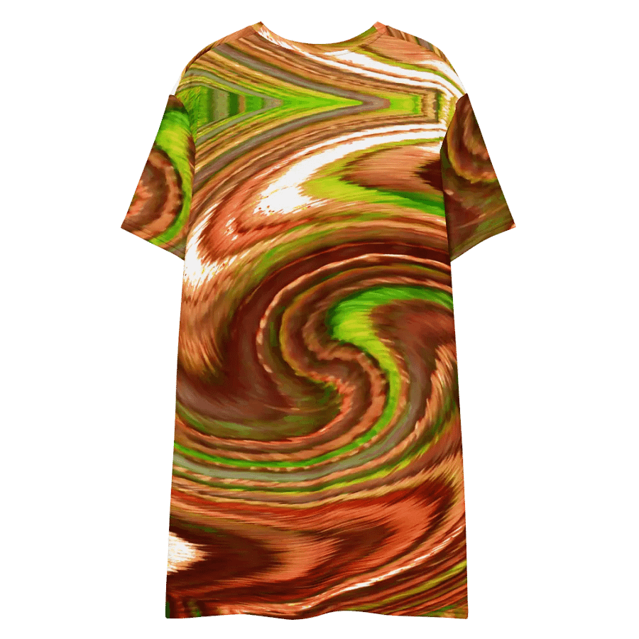 Abstract Swirling Earth Tones Lochan Reflections Women's T Shirt Dress product image (9)