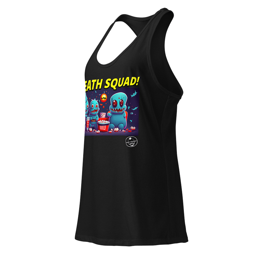 Death Squad Superhero Yellow Racer Back Tank White Logo product image (3)