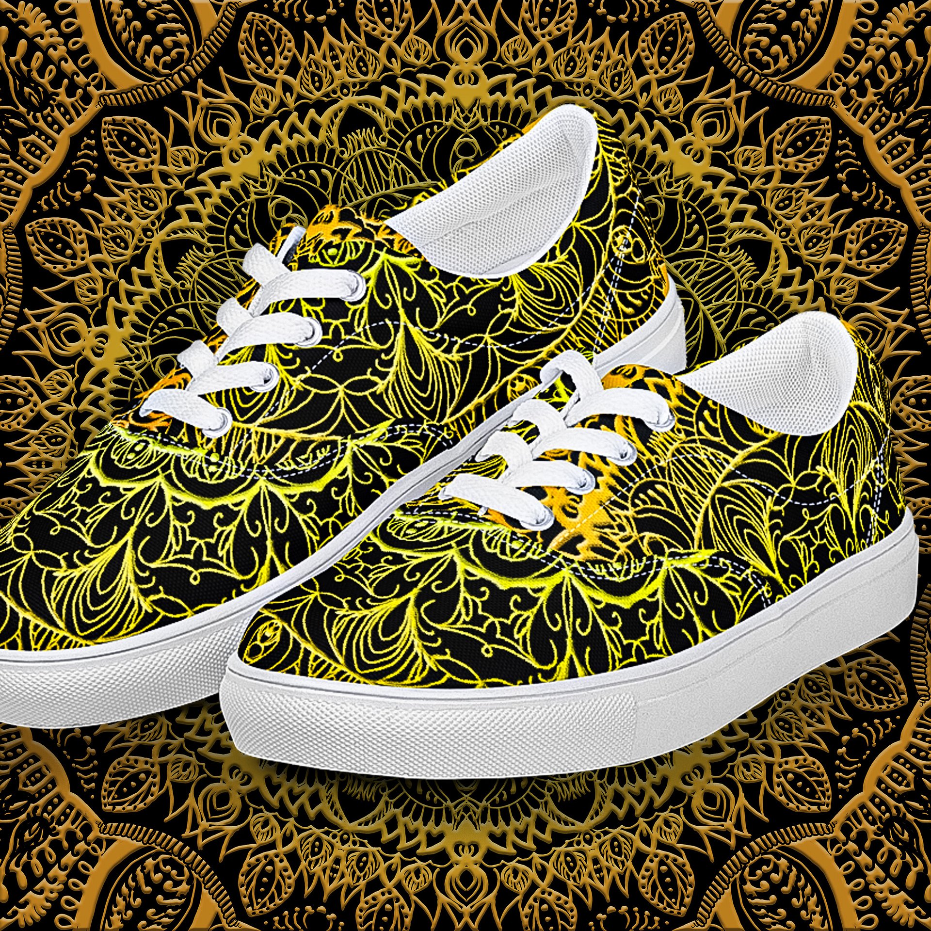 Golden Mandala Lace-Up Shoes product image (1)