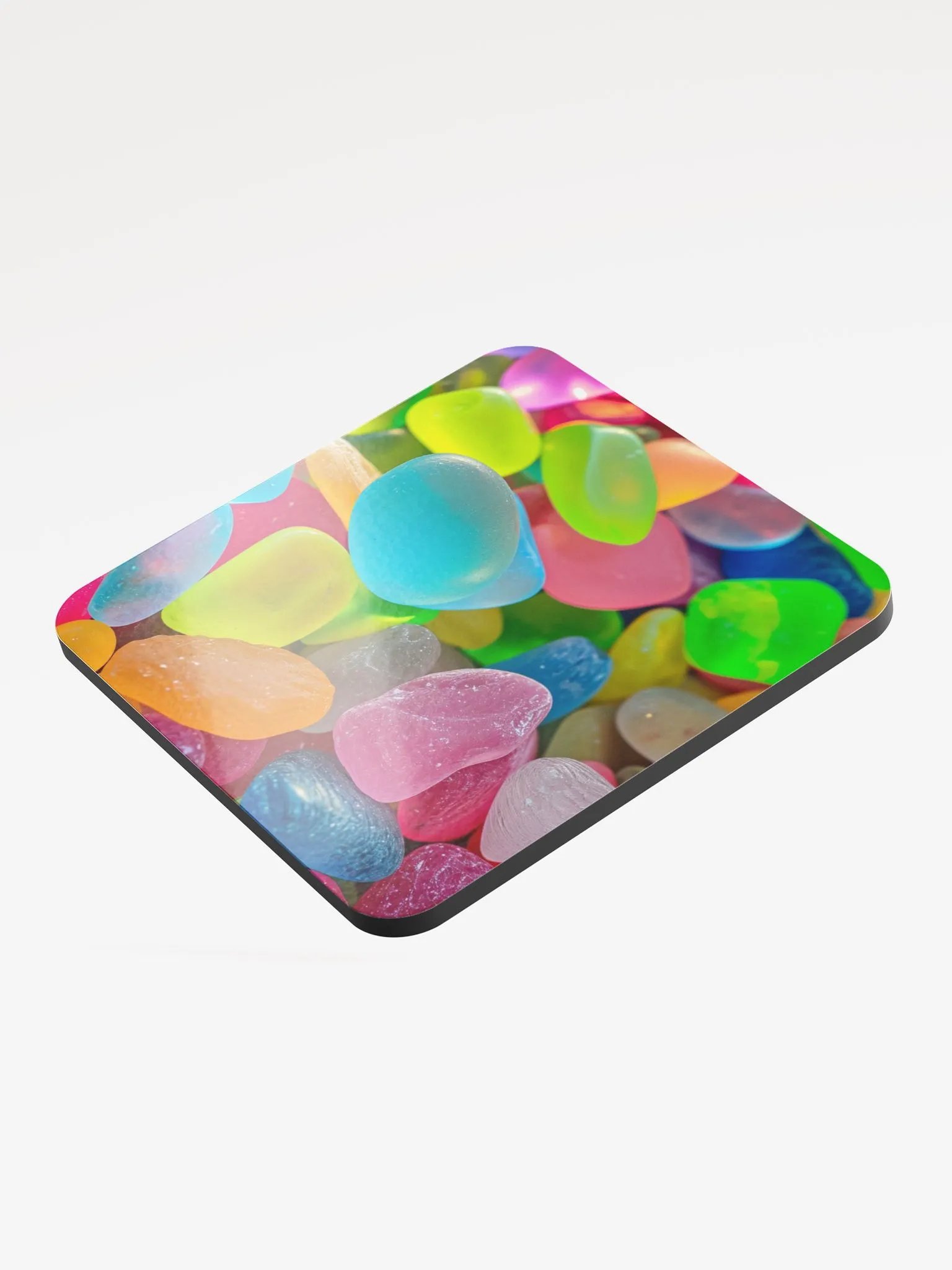 Bright Neon Sea Glass Coaster - Coastal Expression product image (3)