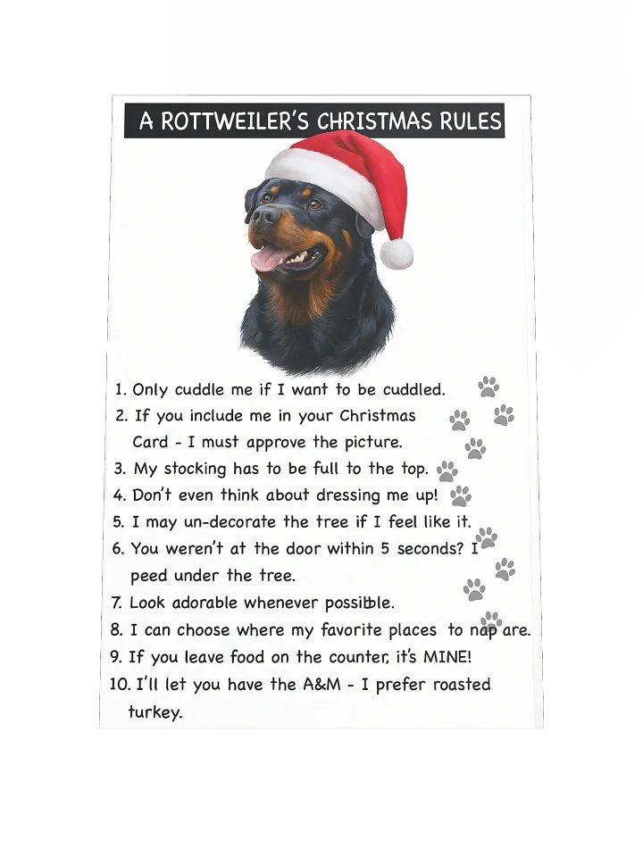 Rottweiler's Christmas Rules Poster product image (1)