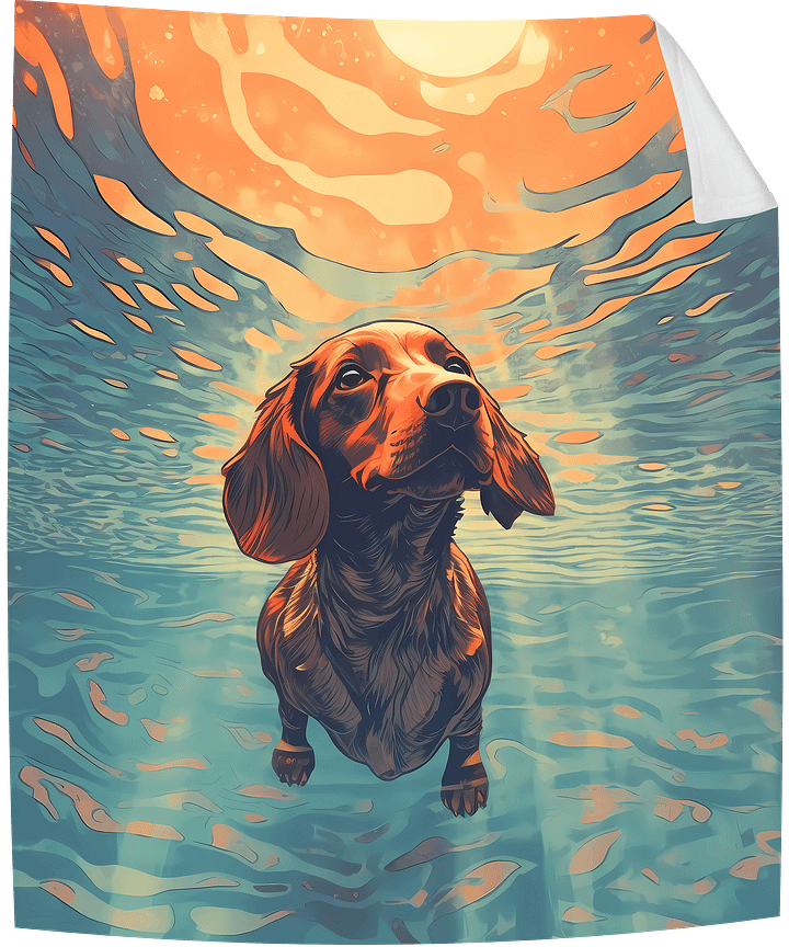 Dachshund Weiner Swimming Throw Blanket product image (1)