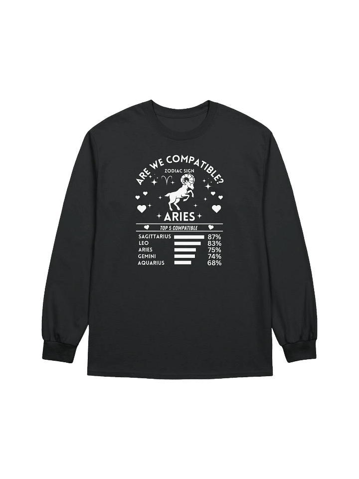 Aries Zodiac Sign Romantic Compatibility - Gildan Ultra Cotton Unisex Long Sleeve T-Shirt - Dark Colors product image (2)