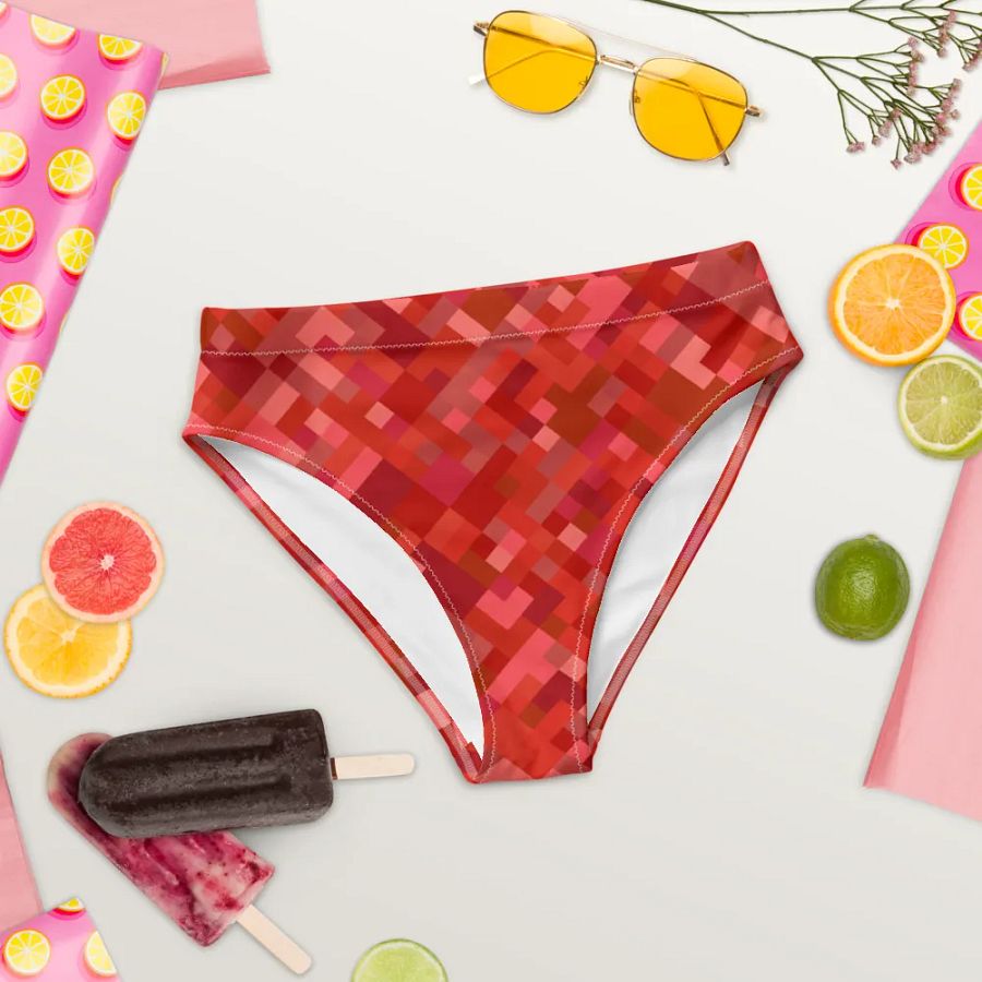Colorful Mosaic Pattern Design High Waisted Bikini Bottom - v4 product image (8)