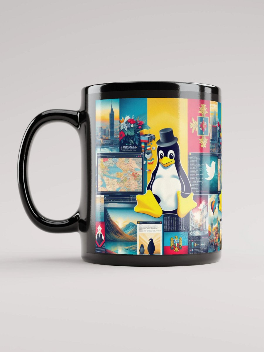 Black Glossy Mug TUX product image (6)