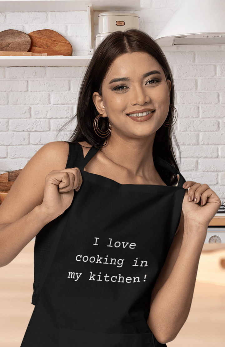 I love cooking in my kitchen! - 100% organic cotton apron product image (1)