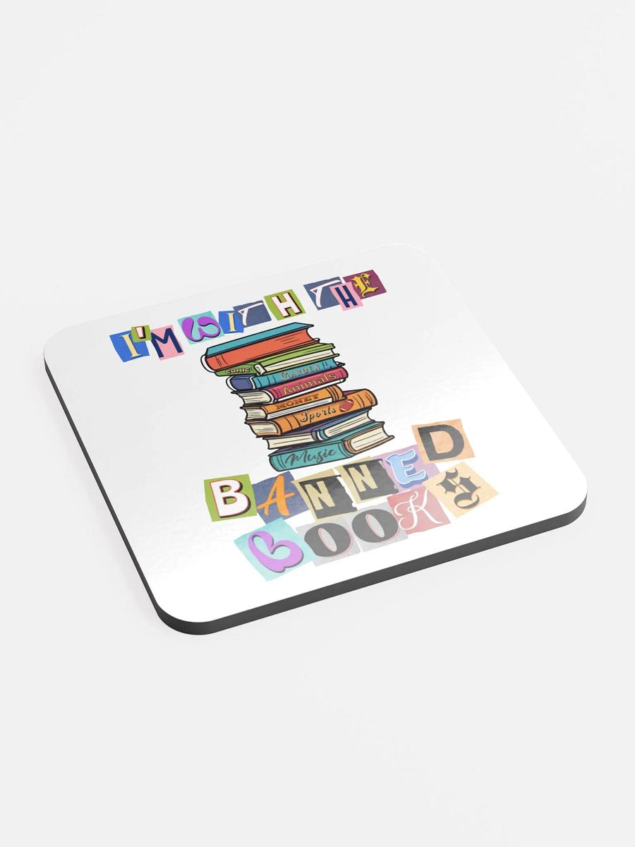 Im With The Banned Books Stack Cork Coaster product image (2)