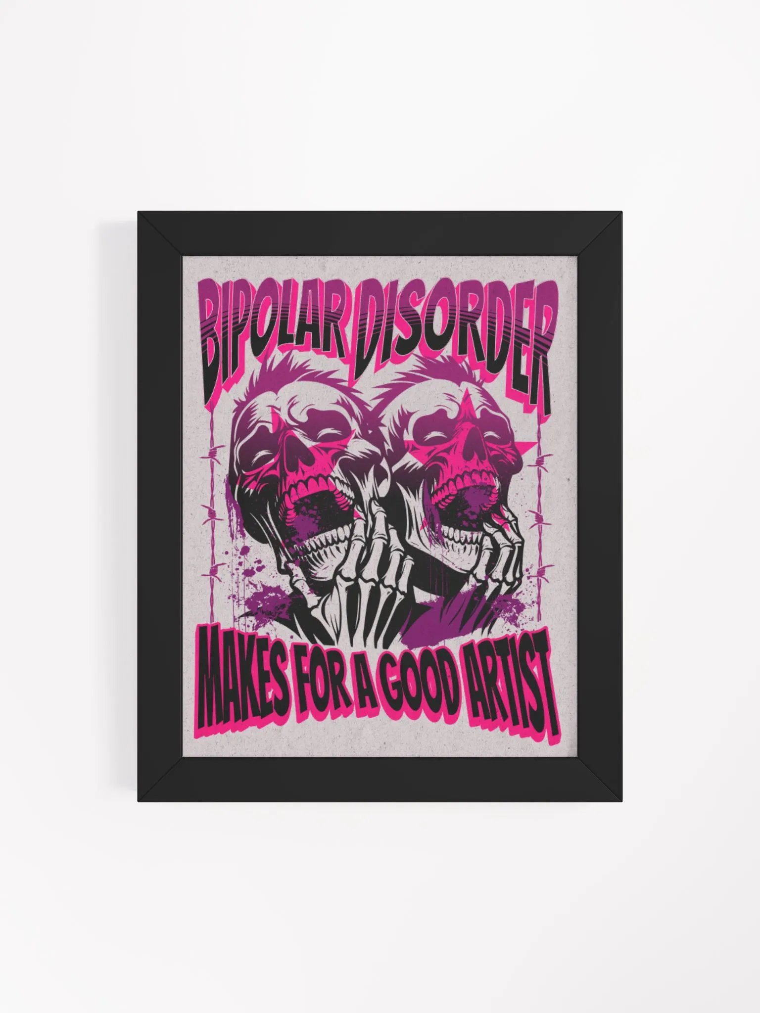 Bipolar disorder makes for a good artist, wood framed print product image (25)